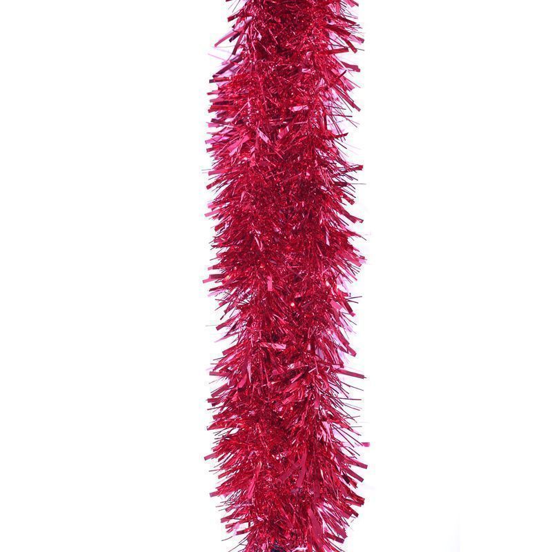2m x 125mm Chunky Cut Traditional Christmas Tinsel - Red